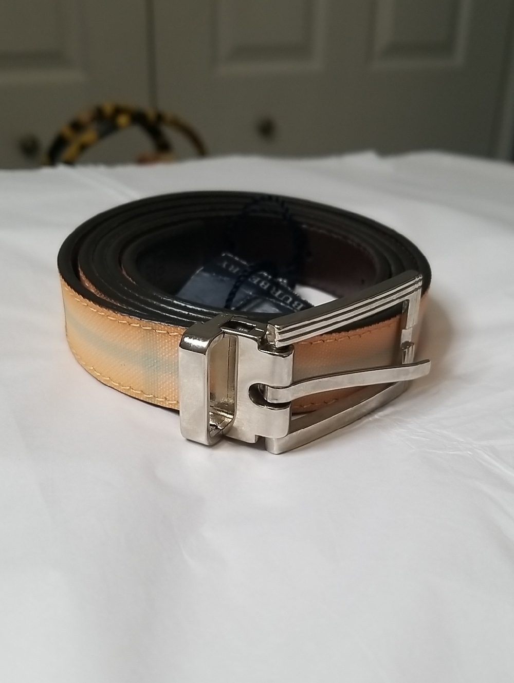 Burberry Mens Plaid Belt Large NWT